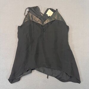 Mason Womens Size 4 Silk‎ Lace Camisole Strappy Tank Top Sleeveless Blouse Black